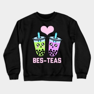 Funny Boba Tea Matching Couple Bubble Tea Besties Crewneck Sweatshirt